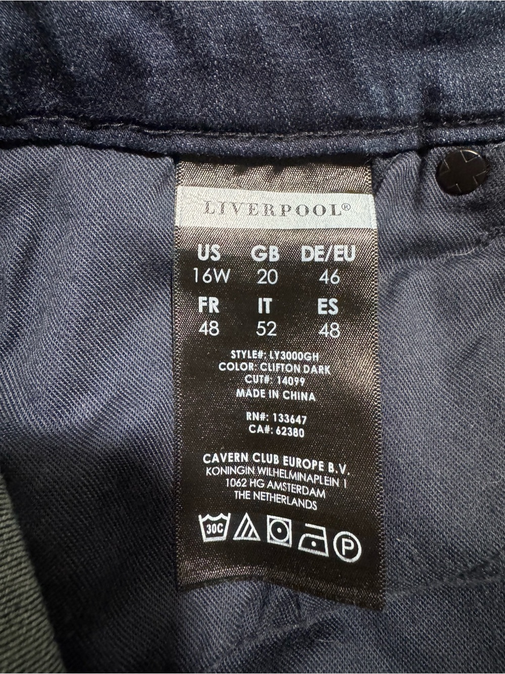 Liverpool The Straight Women's 16W Denim (Clifton Dark) - Picture 12 of 14
